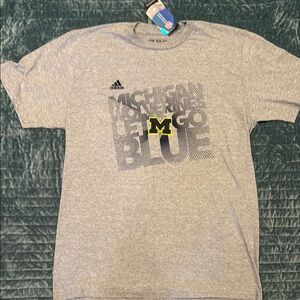 Adidas Gray Michigan T-Shirt, size large